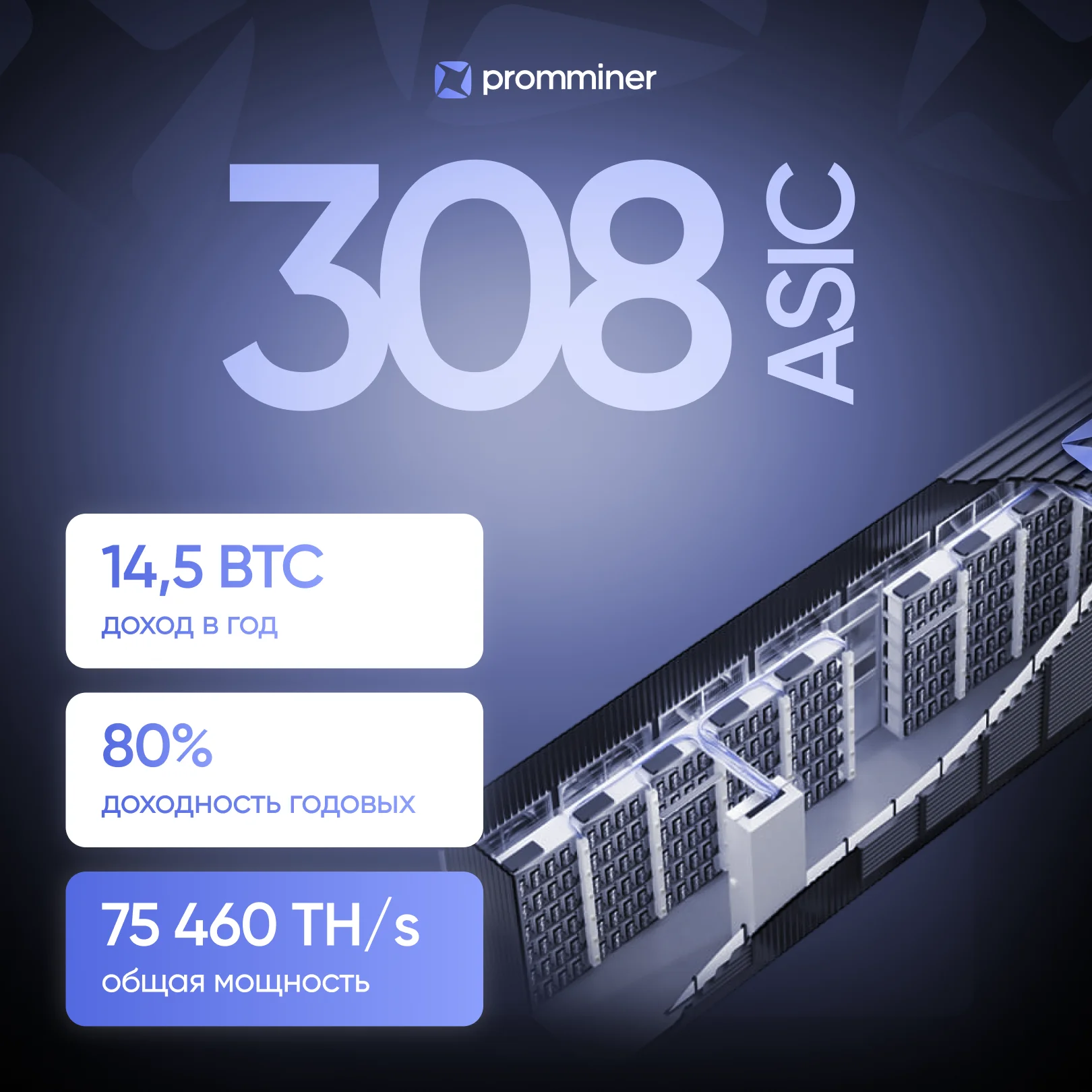 Майнинг-ферма PROMBOX 308 мест